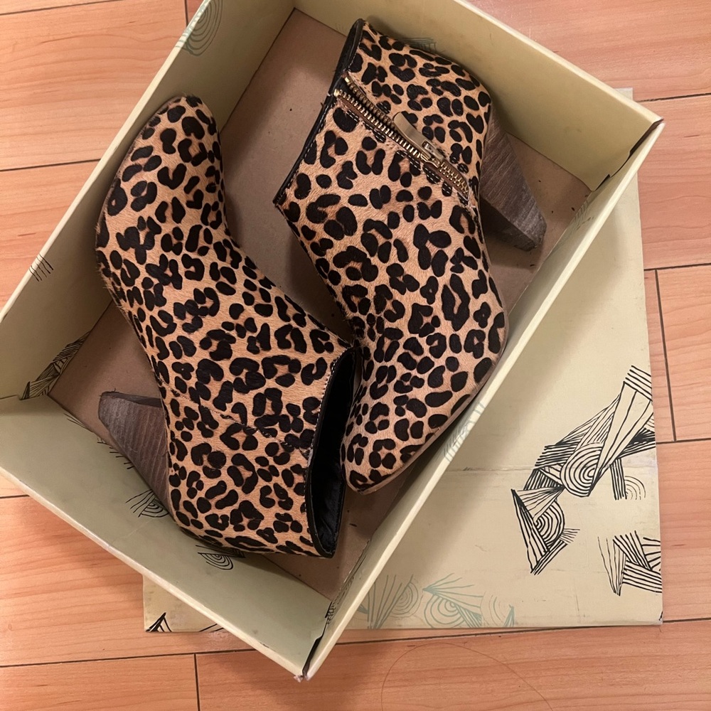 Leopard Print Ankle Boots